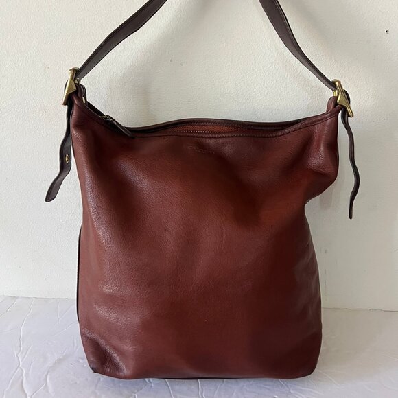 VINTAGE COACH LEGACY DUFFLE LEATHER BROWN CROSSBODY - Picture 1 of 13